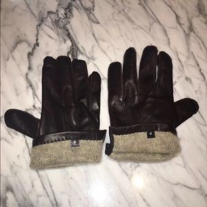 Cashmere Lined Vintage Brown-Leather Gloves